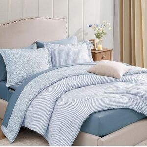 Blue Floral Full Comforter Set Dawn Blue From Bloomhaven